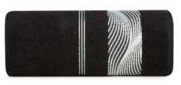 Ręcznik SYLWIA2 bawełniany z ozdobną bordiurą Czarny 50x90 EUROFIRANY