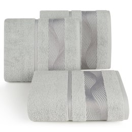 Ręcznik SYLWIA2 bawełniany z ozdobną bordiurą Srebrny 50x90 EUROFIRANY