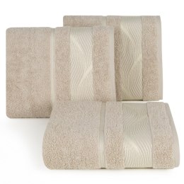 Ręcznik SYLWIA2 bawełniany z ozdobną bordiurą Beżowy 70x140 EUROFIRANY