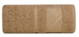 Ręcznik SYLWIA2 z żakardową bordiurą Ciemnobeżowy 70x140 EUROFIRANY