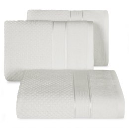 Puszysty ręcznik Jessi z ozdobną bordiurą 70x140 biały EUROFIRANY