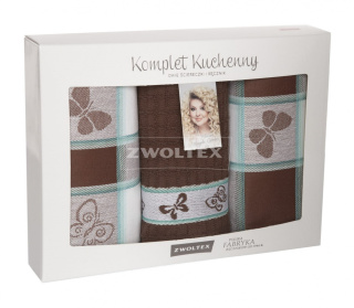 Komplet kuchenny Zwoltex MOTYLE kawowy