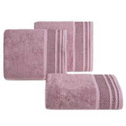 Ręcznik bawełniany z ozdobną bordiurą pudrowy 70x140 Suzana EUROFIRANY