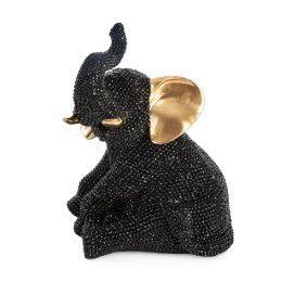 Figurka dekoracyjna słoń ELDO czarny, złoty 14x12x18