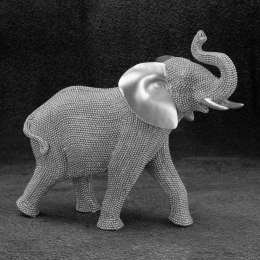 Figurka dekoracyjna Słoń z podniesioną trąbą ELDO srebrny 30x13x26
