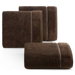 Ręcznik bawełniany SALADO o ryżowej strukturze brązowy 70x140 EUROFIRANY