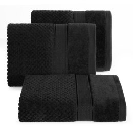 Puszysty ręcznik Jessi z ozdobną bordiurą 70x140 czarny EUROFIRANY