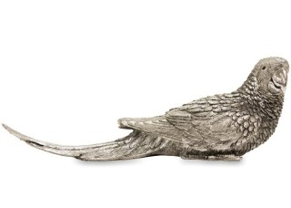 Ozdobna Figurka Papuga Srebrana 10x28x8