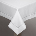 Obrus na stół ELVISA biały srebrny prostokąt błyszczący 140x180 Eurofirany