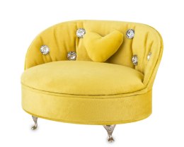 Szkatułka na biżuterię sofa żółta aksamitna 14x20x14