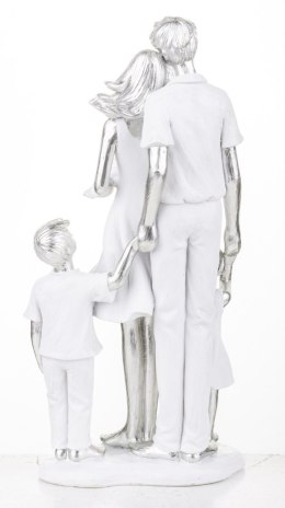Figurka Rodzina z dziećmi Glamour 25x12x7 biało srebrna