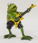 Figurka żaba muzyk rock