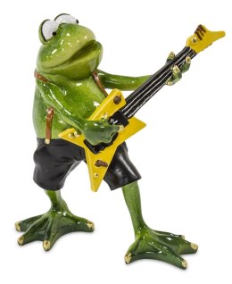 Figurka Żaba Grająca na gitarze muzyk 16x15x8 zielona