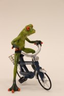 Figurka żaba cyklista