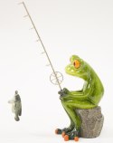 Figurka żaba z wędką