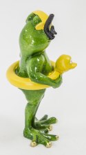 Ozdoba zabawna figurka żaba w kole kaczuszce