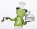 Figurka żaba kucharz z daniem pokrywką