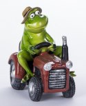 Figurka żaba na ciągniku