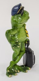 Figurka żabi pilot z walizką