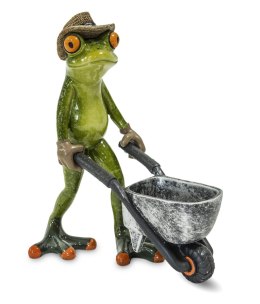 Figurka żaba z Taczką