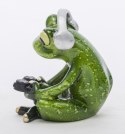 Figurka żaba gracz zielona