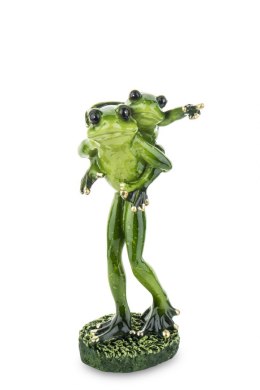 Figurka Żaba Rodzic z małą żabką na barana 20x8x6,5