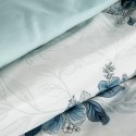 Komplet pościeli satyna bawełniana SPRING 16 biały, niebieskie kwiaty