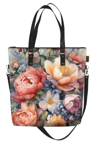 Torba shopper MAXA - Felicia - motyw kwiatowy