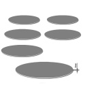 Komplet 6 podkładek na stół okrągłych 6D - MIDNIGHT
