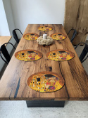 Komplet 6 podkładek na stół okrągłych 6D - Pocałunek Klimt