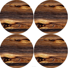Podkładki okrągłe na stół - wzór Drewno