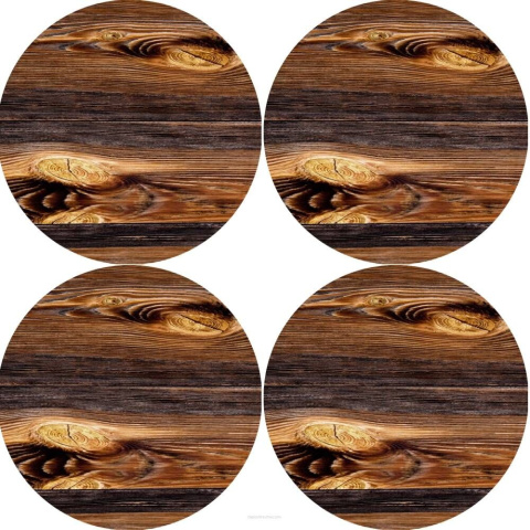 Podkładki okrągłe na stół - wzór Drewno