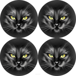 Podkładki okrągłe Nero - koci wzór