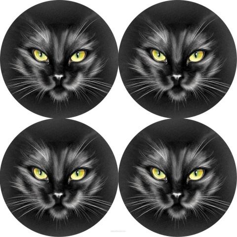 Podkładki okrągłe Nero - koci wzór