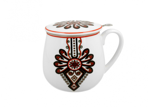 Kubek baryłka porcelanowa z zaparzaczem PARZENICA 430ml