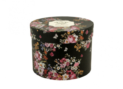 Kubek baryłka porcelanowa VINTAGE FLOWERS - BLACK 430ml