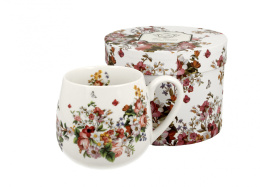 Kubek baryłka porcelanowa VINTAGE FLOWERS - WHITE 430ml