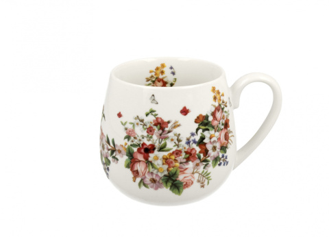 Kubek baryłka porcelanowa VINTAGE FLOWERS - WHITE 430ml