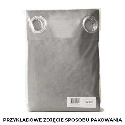 VELVI Zasłona gotowa na przelotkach, szerokość 140 x wysokość 260cm, kolor niebieski