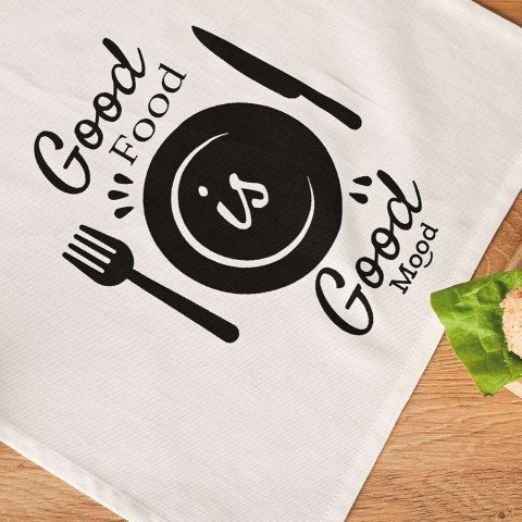 GOOD FOOD GOOD MOOD Komplet 3 ścierek kuchennych, rozmiar 40x60cm