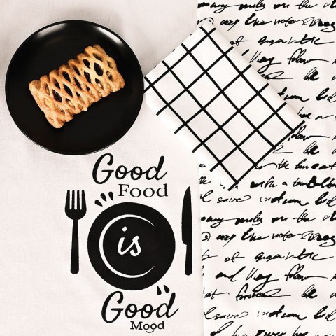 GOOD FOOD GOOD MOOD Komplet 3 ścierek kuchennych, rozmiar 40x60cm