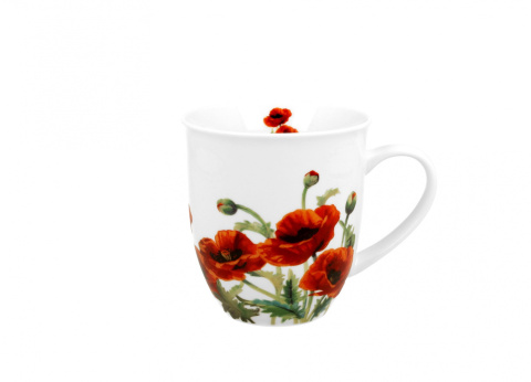 Kubek porcelana CLASSIC POPPIES 400ml z puszką kwiaty maki