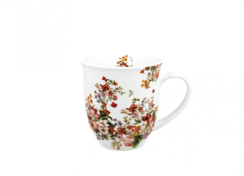 Kubek porcelana VINTAGE FLOWERS - WHITE 400ml z puszką kwiaty