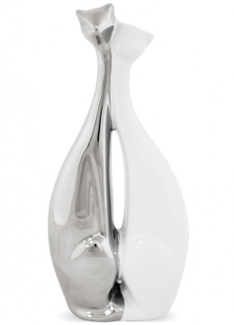 Figurka Przytulone Koty srebrno-białe 20x9x5cm