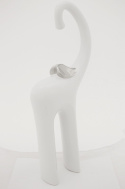 Figurka Słoń z podniesioną trąbą biało-srebrny 47x18x8cm
