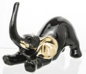 Figurka Słoń z podniesioną trąbą czarno-złota 11,5x16x8 cm