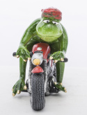 Figurka Żaba Motocyklista wielokolorowa 11x10x9cm