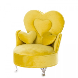 Szkatułka na biżuterię fotel żółty 18x15,5x13