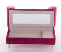 Szkatułka na biżuterię sofa różowa 13x23,5x9,5