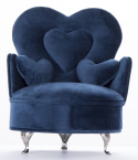 Szkatułka na biżuterię fotel niebieski 18x15,5x13cm